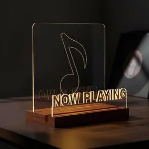 Homsewit Now Playing Vinyl Record Stand, Wooden LED Vinyl Album Display Storage, Light Up Acrylic Music Collection Holder Homsewit Now Playing Vinyl Record Stand, Wooden LED Vinyl Album Display Storage, Light Up Acrylic Music Collection Holder