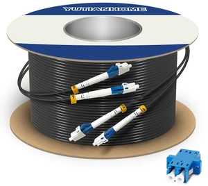 YUTIANHOME 656ft/200m LC to LC Armored Outdoor Fiber Optic Cable, Single Mode Duplex Fiber Patch Cable, 9/125um LC Fiber Jumper, (OS1/OS2 Compatible), Low Friction LSZH, Black YUTIANHOME 656ft/200m LC to LC Armored Outdoor Fiber Optic Cable, Single Mode Duplex Fiber Patch Cable, 9/125um LC Fiber Jumper, (OS1/OS2 Compatible), Low Friction LSZH, Black