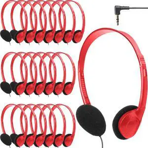 Flutesan 20 Pack Headphones Bulk Libraries Wired on Ear Headphones Over The Head Earphones for Boys Girls Adults(Red) Flutesan 20 Pack Headphones Bulk Libraries Wired on Ear Headphones Over The Head Earphones for Boys Girls Adults(Red)