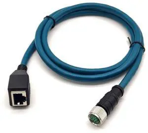 M12 8 Pin A Code Female to RJ45 Female High Flex Cat6 Industrial Ethernet PVC Cable 1M M12 8 Pin A Code Female to RJ45 Female High Flex Cat6 Industrial Ethernet PVC Cable 1M