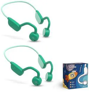 Giznity 2Pack Kids Bluetooth Headphones, Air Conduction Open-Ear Headphones, Mic/Touch, 85dB Limit, Parental Control, Lightweight, Rugged & Durable, IP54/20H, for School/Travel - (Green) Giznity 2Pack Kids Bluetooth Headphones, Air Conduction Open-Ear Headphones, Mic/Touch, 85dB Limit, Parental Control, Lightweight, Rugged & Durable, IP54/20H, for School/Travel - (Green)