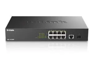 D-Link PoE Switch, 8 10 Port Unmanaged w/ 1 Gigabit Ethernet Port & 1 SFP Uplink Port, 125W PoE Budget Fanless Rackmount Plug N Play (DGS-1010MP), Black D-Link PoE Switch, 8 10 Port Unmanaged w/ 1 Gigabit Ethernet Port & 1 SFP Uplink Port, 125W PoE Budget Fanless Rackmount Plug N Play (DGS-1010MP), Black