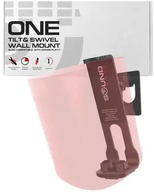Sound Bass ONE, ONE Gen 2, ONE SL, Play:1 Wall Mount Bracket, Black, Single, Compatible with Sonos ONE, ONE Gen 2, ONE SL & Play 1 Sound Bass ONE, ONE Gen 2, ONE SL, Play:1 Wall Mount Bracket, Black, Single, Compatible with Sonos ONE, ONE Gen 2, ONE SL & Play 1