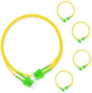 5Pcs 1 Meter Fiber Optic Patch Cord SC APC to SC APC, Duplex Single Mode Fiber Cable Jumper OS2 G652D 9/125m, 1310nm/1550nm LSZH 3.0mm 5Pcs 1 Meter Fiber Optic Patch Cord SC APC to SC APC, Duplex Single Mode Fiber Cable Jumper OS2 G652D 9/125m, 1310nm/1550nm LSZH 3.0mm
