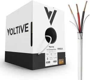 Voltive 16/3 Shielded Low Voltage Wire, Riser CL3R, White, 500ft - 16AWG, 3 Conductors, Overall Shield, Stranded Bare Copper, UL Listed - V-1279-1 Voltive 16/3 Shielded Low Voltage Wire, Riser CL3R, White, 500ft - 16AWG, 3 Conductors, Overall Shield, Stranded Bare Copper, UL Listed - V-1279-1