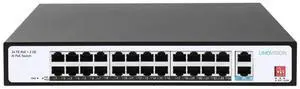 LINOVISION 24 Ports POE Switch with 2 Gigabit Uplink, IEEE802.3af/at Standart, Total POE Budget 300W, Supports 820ft Extend Mode, VLAN Mode, and POE Watchdog LINOVISION 24 Ports POE Switch with 2 Gigabit Uplink, IEEE802.3af/at Standart, Total POE Budget 300W, Supports 820ft Extend Mode, VLAN Mode, and POE Watchdog