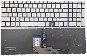 Laptop Replacement Latin Spanish Layout for HP Envy x360 15-ED 15-ED0010CA 15-ED0008CA 15-ED0023DX 15M-ED 15M-ED1013DX 15-EE0020CA 15-EE1010NR 15-AG 17-CG 17-CG0008CA Laptop Keyboard Silver Backlit Laptop Replacement Latin Spanish Layout for HP Envy x360 15-ED 15-ED0010CA 15-ED0008CA 15-ED0023DX 15M-ED 15M-ED1013DX 15-EE0020CA 15-EE1010NR 15-AG 17-CG 17-CG0008CA Laptop Keyboard Silver Backlit