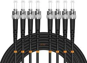 Jeirdus 75Meters 246ft ST to ST Outdoor Armored 4 Core 9/125 SM Fiber Optic Cable Jumper Optical Patch Cord Singlemode ST-ST Jeirdus 75Meters 246ft ST to ST Outdoor Armored 4 Core 9/125 SM Fiber Optic Cable Jumper Optical Patch Cord Singlemode ST-ST