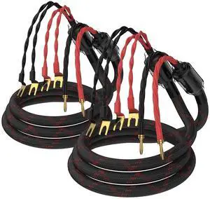Tertullus 1 Pair Biwire Speaker Cable 8 Spade Plugs 4 Gold Plated Banana Plugs (2.5m/8.20ft) Tertullus 1 Pair Biwire Speaker Cable 8 Spade Plugs 4 Gold Plated Banana Plugs (2.5m/8.20ft)