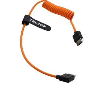 ZBLZGP HDMI 2.1 Coiled Cable 48Gbps 8K 4K 60p Left Angle to Straight for Atomos Ninja Inferno, SmallHD Indie, Feelworld F6 Plus, Panasonic S1H GH7, Canon C300 Cameras ZBLZGP HDMI 2.1 Coiled Cable 48Gbps 8K 4K 60p Left Angle to Straight for Atomos Ninja Inferno, SmallHD Indie, Feelworld F6 Plus, Panasonic S1H GH7, Canon C300 Cameras