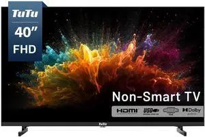 TuTu 40 Inch FHD TV, 2K LED Small Flat Screen Non-Smart Television, Works with Apple TV, Fire Stick, Roku, Google, TiVo, Xumo, and Streaming Devices TuTu 40 Inch FHD TV, 2K LED Small Flat Screen Non-Smart Television, Works with Apple TV, Fire Stick, Roku, Google, TiVo, Xumo, and Streaming Devices