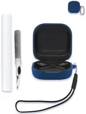 Case for SHOKZ OpenFit 2 Open-Ear Headphones, Soft Silicone Protective Portable Scratch Shock Resistant Shell with Cleaner Kit & Carabiner & LanyardBlue Case for SHOKZ OpenFit 2 Open-Ear Headphones, Soft Silicone Protective Portable Scratch Shock Resistant Shell with Cleaner Kit & Carabiner & LanyardBlue