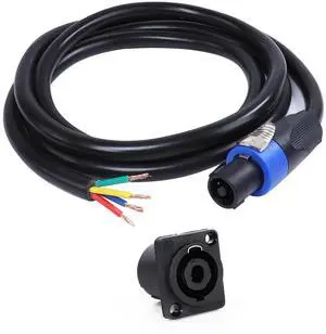 SUNNAREPOON 6 Feet Speakon Cable to Bare Wire, 12 Gauge 4 Wires SpeakON Twist Lock Plug to Open End Cables with NL4MP Socket, for Chuchero, Home Audio, PA, DJ, Stage - 1 Pack 4 Conductors SUNNAREPOON 6 Feet Speakon Cable to Bare Wire, 12 Gauge 4 Wires SpeakON Twist Lock Plug to Open End Cables with NL4MP Socket, for Chuchero, Home Audio, PA, DJ, Stage - 1 Pack 4 Conductors