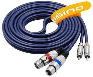 Tisino Dual XLR to RCA Cable, Heavy Duty 2 XLR Female to 2 RCA Male Patch Cord HiFi Stereo Audio Connection Interconnect Lead Wire - 10 ft / 3m Tisino Dual XLR to RCA Cable, Heavy Duty 2 XLR Female to 2 RCA Male Patch Cord HiFi Stereo Audio Connection Interconnect Lead Wire - 10 ft / 3m