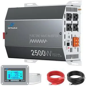 2500W Pure Sine Wave Inverter 48V DC to 110V/120V AC Converter, 5000W Peak, High-Efficiency Off-Grid Solar Power Inverter, 4 AC Outlets, USB & Type-C, LCD Remote Control 2500W Pure Sine Wave Inverter 48V DC to 110V/120V AC Converter, 5000W Peak, High-Efficiency Off-Grid Solar Power Inverter, 4 AC Outlets, USB & Type-C, LCD Remote Control