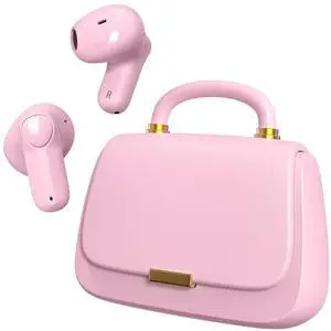 ANCwear Cute Pink Wireless Earbuds for Girls, Rose Pearl Ear Buds with Mini Handbag Charging Case, DIY Stickers, Bluetooth 5.3, 22H Battery Life, Fashion Gift for Women Teens ANCwear Cute Pink Wireless Earbuds for Girls, Rose Pearl Ear Buds with Mini Handbag Charging Case, DIY Stickers, Bluetooth 5.3, 22H Battery Life, Fashion Gift for Women Teens