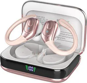 sajawass Wireless Earbuds Bluetooth 5.4 Headphones, IPX7 Waterproof Earphones, Over-Ear Earphones, Noise Canceling Ear Buds with 75hr Playtime, LED Power Display for Sports/Workouts - Rose Gold sajawass Wireless Earbuds Bluetooth 5.4 Headphones, IPX7 Waterproof Earphones, Over-Ear Earphones, Noise Canceling Ear Buds with 75hr Playtime, LED Power Display for Sports/Workouts - Rose Gold