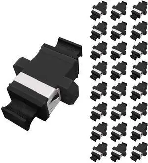 GwliUni 25Pcs MPO Fiber Optical Patch Cord Couplers, Black MPO Cable Jumper Connector Adapter, Key up to Key Down for Single and Multi Mode 40G 100G 8/12/24 Core GwliUni 25Pcs MPO Fiber Optical Patch Cord Couplers, Black MPO Cable Jumper Connector Adapter, Key up to Key Down for Single and Multi Mode 40G 100G 8/12/24 Core