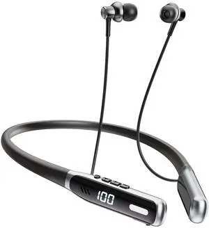 NEOQOQO Wireless Neckband Earbuds, Bluetooth 5.4 Neckband Earbuds with Built-in Microphone, Lightweight, ENC Multi-Connect Neckband Sports Earphones with 80H Playtime, Black NEOQOQO Wireless Neckband Earbuds, Bluetooth 5.4 Neckband Earbuds with Built-in Microphone, Lightweight, ENC Multi-Connect Neckband Sports Earphones with 80H Playtime, Black