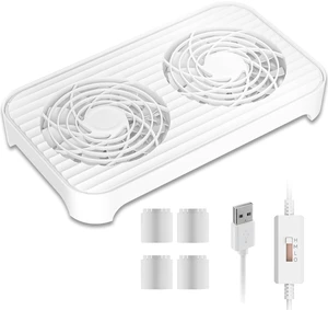 GSCOLER X4-V2 Quiet USB Cooling Fan, High Speed Dual 140mm USB PC Fan with 3 Speeds Controller, Stackable Cooling Design for Router, Laptop, Mini PC, Receiver, DVR, PlayStation, Xbox, Computer Cabinet GSCOLER X4-V2 Quiet USB Cooling Fan, High Speed Dual 140mm USB PC Fan with 3 Speeds Controller, Stackable Cooling Design for Router, Laptop, Mini PC, Receiver, DVR, PlayStation, Xbox, Computer Cabinet