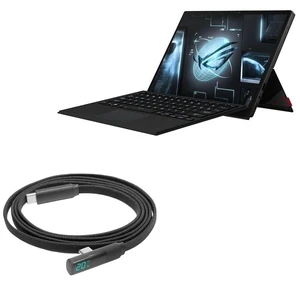 BoxWave Cable Compatible with ASUS ROG Flow Z13 (2022) - PowerDisplay PD Right Angle Cable (4ft) - USB-C to USB-C (100W), LED Wattage Info Extra Long Braided Nylon - Jet Black BoxWave Cable Compatible with ASUS ROG Flow Z13 (2022) - PowerDisplay PD Right Angle Cable (4ft) - USB-C to USB-C (100W), LED Wattage Info Extra Long Braided Nylon - Jet Black