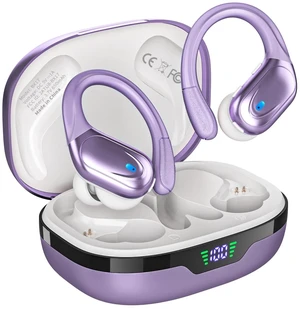 HAOYUYAN Wireless Earbuds, Sports Bluetooth Headphones, 80Hrs Playtime Ear Buds with LED Power Display, Noise Canceling Headset, IPX7 Waterproof Earphones for Workout/Running (Purple) HAOYUYAN Wireless Earbuds, Sports Bluetooth Headphones, 80Hrs Playtime Ear Buds with LED Power Display, Noise Canceling Headset, IPX7 Waterproof Earphones for Workout/Running (Purple)
