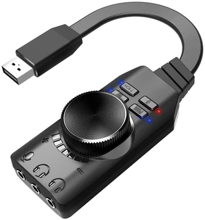 ERYUE Sound Card, GS3 USB 2.0 External Sound Card Virtual 7.1 Channel Sound Card Adapter Plug and Play with Headphone Microphone Jacks Control Mute Mic Games Sound Effect Upgrade Version for Desktop ERYUE Sound Card, GS3 USB 2.0 External Sound Card Virtual 7.1 Channel Sound Card Adapter Plug and Play with Headphone Microphone Jacks Control Mute Mic Games Sound Effect Upgrade Version for Desktop