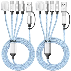 4in2 3 X USB C Cable Multi Charging Cable for iWatch Charger, 5FT 2PCS 4in2 3 X USB C Cable Multi Charging Cable for iWatch Charger, 5FT 2PCS