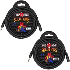 Pig Hog PHX35-10 3.5mm TRSF to 3.5mm TRSM Headphone Extension Cable, 10 Feet (2 Pack) Pig Hog PHX35-10 3.5mm TRSF to 3.5mm TRSM Headphone Extension Cable, 10 Feet (2 Pack)