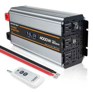 4000 watt Power Inverter DC 12V to AC 110V/120V Converter,80000w Peak.Comes with LCD Display,Wireless Controller,3AC outlets,USB,Hardwire Terminal,Suitable for Camping,Off-Grid Solar Inverter S 4000 watt Power Inverter DC 12V to AC 110V/120V Converter,80000w Peak.Comes with LCD Display,Wireless Controller,3AC outlets,USB,Hardwire Terminal,Suitable for Camping,Off-Grid Solar Inverter S