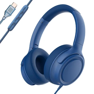 ADOOPE USB C Wired Over-Ear Headphones with Mic, Blue, No Bag ADOOPE USB C Wired Over-Ear Headphones with Mic, Blue, No Bag