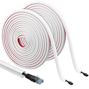 Tatuo 2 Pcs Silicone Wall Wire Hider Flexible Cord Hider,White,Small-20 ft Tatuo 2 Pcs Silicone Wall Wire Hider Flexible Cord Hider,White,Small-20 ft