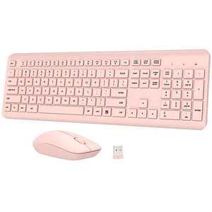 Wireless Keyboard and Mouse Combo, Full-Size Silent Ergonomic Keyboard and Optical Mouse, Long Battery Life, 2.4GHz Lag-Free Cordless Mice Keyboard for Computer, Mac, Laptop, PC, Windows(Pink) Wireless Keyboard and Mouse Combo, Full-Size Silent Ergonomic Keyboard and Optical Mouse, Long Battery Life, 2.4GHz Lag-Free Cordless Mice Keyboard for Computer, Mac, Laptop, PC, Windows(Pink)