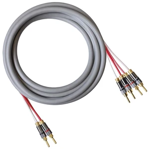 Blue Jeans Cable Canare 4S11 Speaker Cable, with Ultrasonically-Welded Bi-Wire Terminations (One Cable - for one Speaker); Assembled in The USA (10 Foot, Grey, Two Bananas to Four Bananas) Blue Jeans Cable Canare 4S11 Speaker Cable, with Ultrasonically-Welded Bi-Wire Terminations (One Cable - for one Speaker); Assembled in The USA (10 Foot, Grey, Two Bananas to Four Bananas)