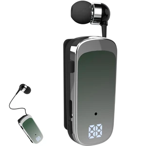 FashionLive Retractable Wireless Headset Headphone Stereo Earphone V5.0 Noise Cancelling Mic Clip on Earpiece Comfortable HandsFree Headset 20Hrs Talking Time Sports Business Trucker Driver Ear FashionLive Retractable Wireless Headset Headphone Stereo Earphone V5.0 Noise Cancelling Mic Clip on Earpiece Comfortable HandsFree Headset 20Hrs Talking Time Sports Business Trucker Driver Ear
