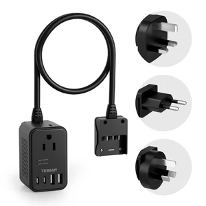 TESSAN 220 to 110 Voltage Converter, Black TESSAN 220 to 110 Voltage Converter, Black