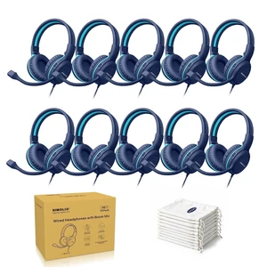 SIMOLIO KD-1 Classroom Headphones with Boom Mic 10 Pack for Schools SIMOLIO KD-1 Classroom Headphones with Boom Mic 10 Pack for Schools
