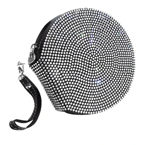 KACEPAR Rhinestone Decor CD Holder, 10 Capacity CD/DVD Case Holder Portable Wallet Storage Organizer, Zipper Closure Round CD Discs Holder Bag Storage Carry Case Wallet for Car, White KACEPAR Rhinestone Decor CD Holder, 10 Capacity CD/DVD Case Holder Portable Wallet Storage Organizer, Zipper Closure Round CD Discs Holder Bag Storage Carry Case Wallet for Car, White