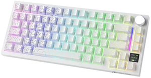ATTACK SHARK X820ULTRA Wireless Gaming Mechanical Keyboard with TFT Smart Display&Knob,Side Print PBT,Gasket Mounted 75% TKL Keyboard,BT5.0/2.4GHz/USB-C,RGB Backlit White Contour Gift Edition S ATTACK SHARK X820ULTRA Wireless Gaming Mechanical Keyboard with TFT Smart Display&Knob,Side Print PBT,Gasket Mounted 75% TKL Keyboard,BT5.0/2.4GHz/USB-C,RGB Backlit White Contour Gift Edition S