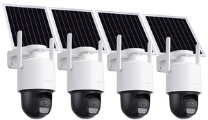 Anona Solar Security Camera Wireless Outdoor, 2.5K 4MP 360 Coverage PTZ Cameras, 24/7 AOV Recording, Color Night Vision, AI Human Detection, Auto Tracking, No Monthly Fee, IP66, 2.4GHz Wi-Fi, 4 Anona Solar Security Camera Wireless Outdoor, 2.5K 4MP 360 Coverage PTZ Cameras, 24/7 AOV Recording, Color Night Vision, AI Human Detection, Auto Tracking, No Monthly Fee, IP66, 2.4GHz Wi-Fi, 4