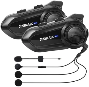 JESIMAIK Motorcycle Bluetooth Headset,2 Way Helmet Intercom Communication System, CVC8.0 Noise Cancellation Motorcycle Intercom with 2 Mics&40mm Speaker,Music Sharing, IP67 Waterproof, FM Radio(2Pack) JESIMAIK Motorcycle Bluetooth Headset,2 Way Helmet Intercom Communication System, CVC8.0 Noise Cancellation Motorcycle Intercom with 2 Mics&40mm Speaker,Music Sharing, IP67 Waterproof, FM Radio(2Pack)