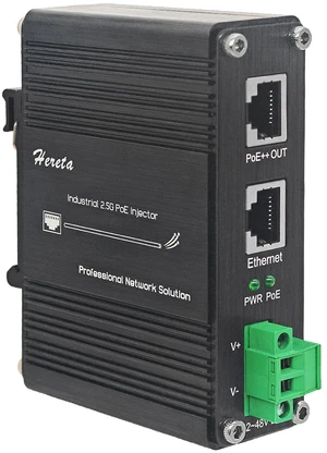 Industrial Hardened Gigabit PoE+ Injector 60W 10/100/1000/2.5G Base-T 12-48VDC Power Input Support DIN-Rail & Wall Mount Installation Connecting The IEEE 802.3 af/at PoE Device (60W) Industrial Hardened Gigabit PoE+ Injector 60W 10/100/1000/2.5G Base-T 12-48VDC Power Input Support DIN-Rail & Wall Mount Installation Connecting The IEEE 802.3 af/at PoE Device (60W)