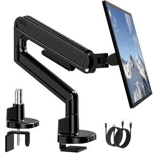 monTEK Aluminum Single Monitor Arm, 1740" Full Motion with USBBlack monTEK Aluminum Single Monitor Arm, 1740" Full Motion with USBBlack