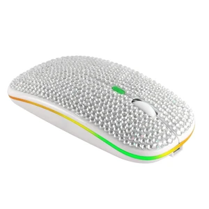 Wireless Mouse Bling Crystal Rhinestone Dual Mode 2.4GHz Bluetooth 5.2 Rechargeable RGB 7-Color Backlit Silent Ergonomic Mouse with Adjustable DPI for Laptop PC Macbook Android Tablet (silver) Wireless Mouse Bling Crystal Rhinestone Dual Mode 2.4GHz Bluetooth 5.2 Rechargeable RGB 7-Color Backlit Silent Ergonomic Mouse with Adjustable DPI for Laptop PC Macbook Android Tablet (silver)