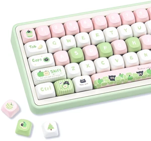 COOMICKEY Cute Keycaps Fruit Cat Pink PBT 137 Keys Key Cap for Cherry MX COOMICKEY Cute Keycaps Fruit Cat Pink PBT 137 Keys Key Cap for Cherry MX