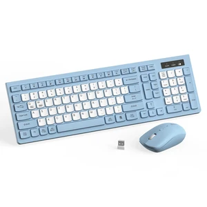 Wireless Keyboard and Mouse Combo Silent for Office and Home(Misty Blue-B) Wireless Keyboard and Mouse Combo Silent for Office and Home(Misty Blue-B)