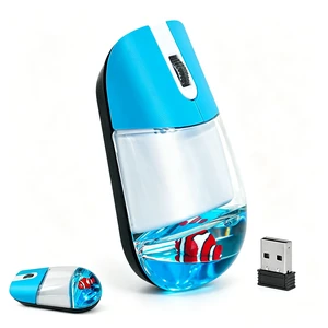 Wireless Mouse with Liquid Water Section & Floater Animal Portable Retro Silent Cute Aqua Mouse with USB Receiver Lightweight 1000DPI Optical Clear Water Mice for Laptop PC Computer (Blue, Clow Wireless Mouse with Liquid Water Section & Floater Animal Portable Retro Silent Cute Aqua Mouse with USB Receiver Lightweight 1000DPI Optical Clear Water Mice for Laptop PC Computer (Blue, Clow