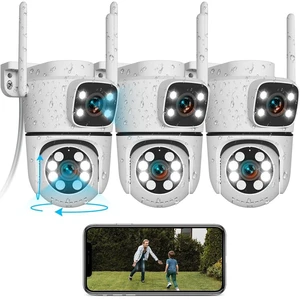 OOSSXX 5MP 2.7K HD Dual Lens PTZ Cameras WiFi Security Camera Outdoor, 3Pcs OOSSXX 5MP 2.7K HD Dual Lens PTZ Cameras WiFi Security Camera Outdoor, 3Pcs