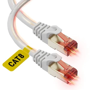 Ultra Clarity Cables Cat 8 Ethernet Cable 100 FT, High Speed 40 Gbps 2000Mhz Internet LAN Cable with Gold Plated RJ45 Connector, Weatherproof Ethernet Cord for Router, PC, PS5, Xbox - White Ultra Clarity Cables Cat 8 Ethernet Cable 100 FT, High Speed 40 Gbps 2000Mhz Internet LAN Cable with Gold Plated RJ45 Connector, Weatherproof Ethernet Cord for Router, PC, PS5, Xbox - White