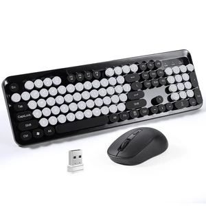 SOPPY Wireless Keyboard and Mouse Combo, 2.4GHz Retro Typewriter Keyboard, Round Keycaps, Full-Size Ergonomic, USB Receiver Plug and Play, Compatible with PC/Desktop/Laptop/Windows, US Layout, SOPPY Wireless Keyboard and Mouse Combo, 2.4GHz Retro Typewriter Keyboard, Round Keycaps, Full-Size Ergonomic, USB Receiver Plug and Play, Compatible with PC/Desktop/Laptop/Windows, US Layout,